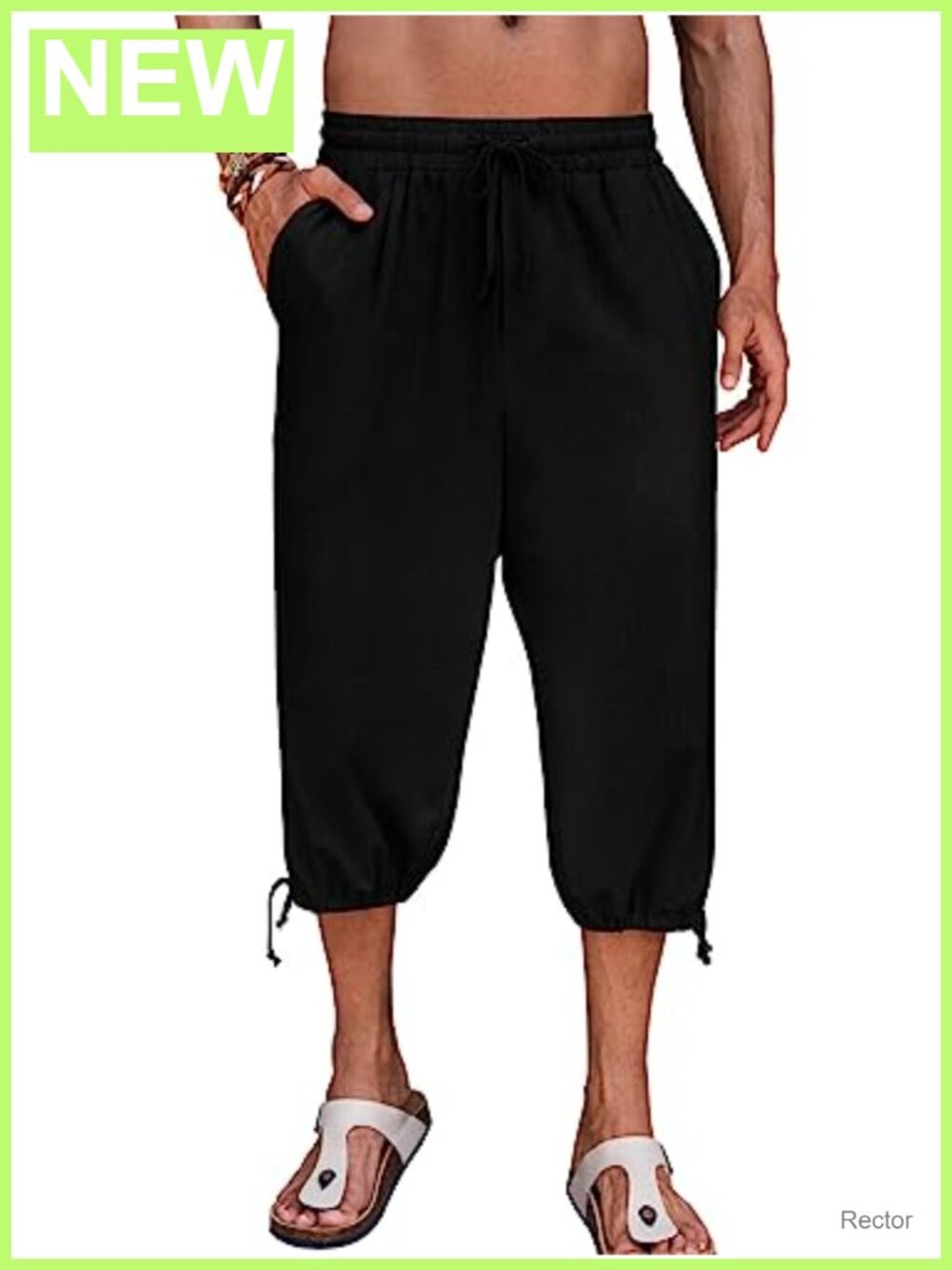 Mens Cotton Harem Capri Drawstring Yoga Pants